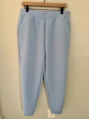 Lands' End Light Blue Quilted Jogger Pants Size Medium
